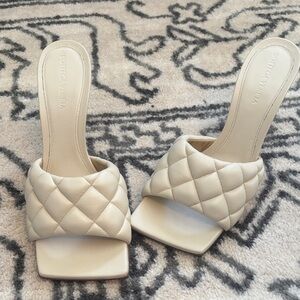 Bottega Veneta Ivory Quilted Mules